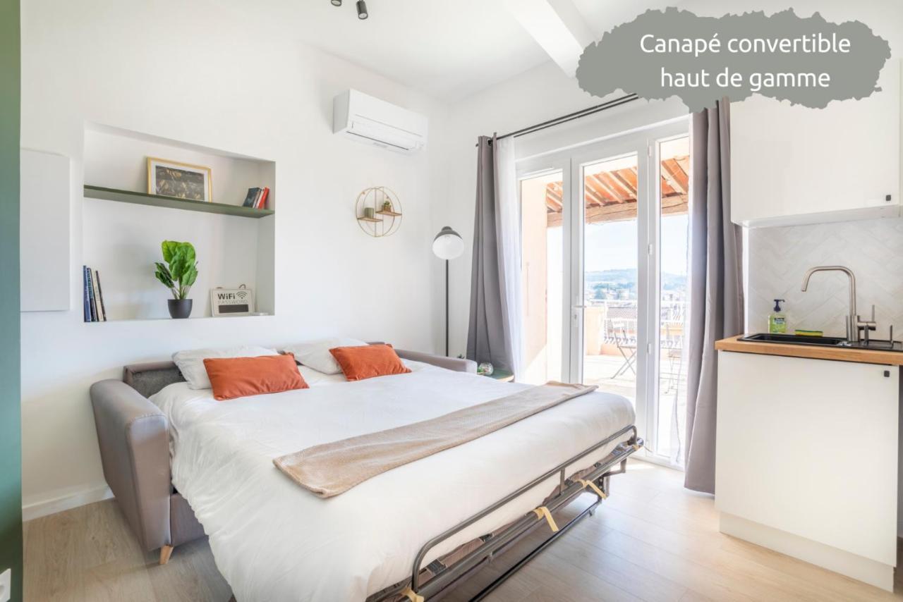 Mont Ventoux - Terrasse - Vue Degagee - Linge De Qualite - Fibre - Confort Gardanne Exterior foto